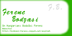 ferenc bodzasi business card